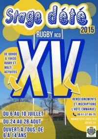 Stages d'été Rugby. Du 6 juillet au 24 août 2015 à dreux. Eure-et-loir. 